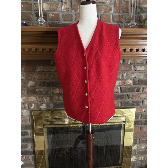 Pendleton Woman’s Red Boiled Wool Vest Size Large - Picture 2 of 7